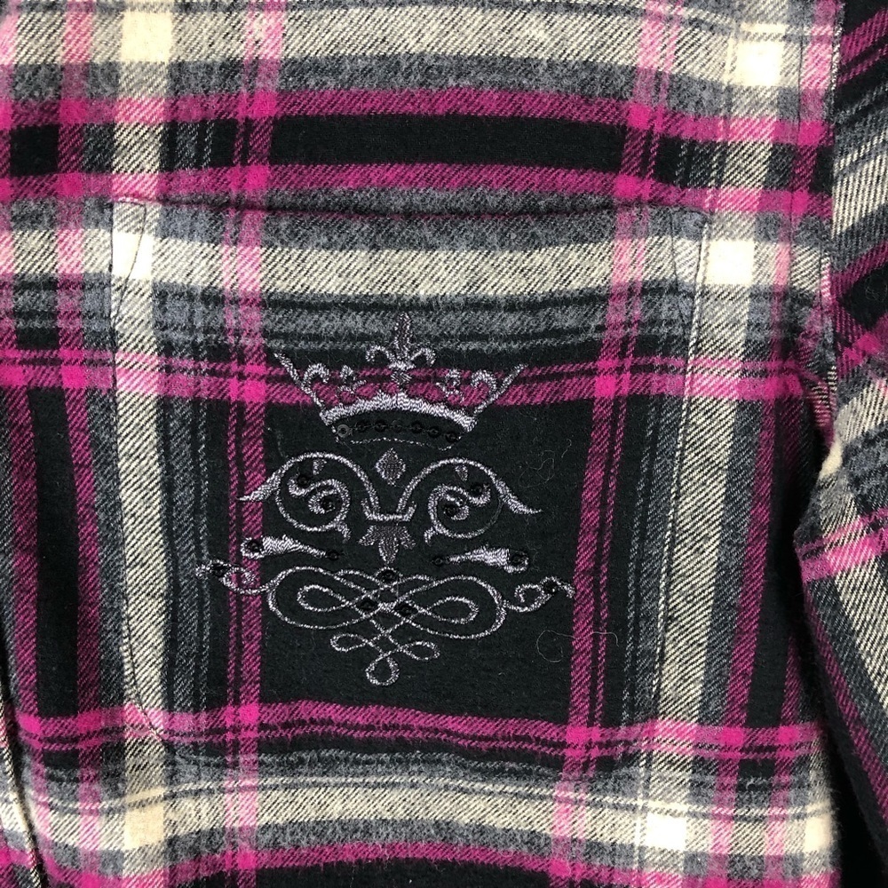 Soft Surroundings- Elbow Patch soft and thick plaid flannel size: S - Picture 3 of 9